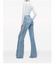 EUC Alice  Olivia Women Sz 28 Missa High Waist Rhinestone Side Wide Leg Jeans