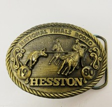 1980 Hesston Collectors Belt Buckle National Finals Rodeo Sixth Edition NFR