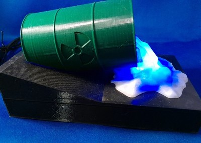 Glowing ''Nuclear Waste'' night light - Atom Age Nightmare!