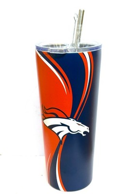 Denver Broncos Stainless Steel Tumbler Drink Holder Evergreen 20oz NFL