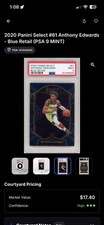 2020 Panini Select Anthony Edwards #61 Blue Retail Rookie Card PSA Mint 9. rookie card picture