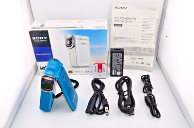 Sony HDR-GW77V Blue Full HD Handycam Video Camera Exc+5 Tested Working Japanese