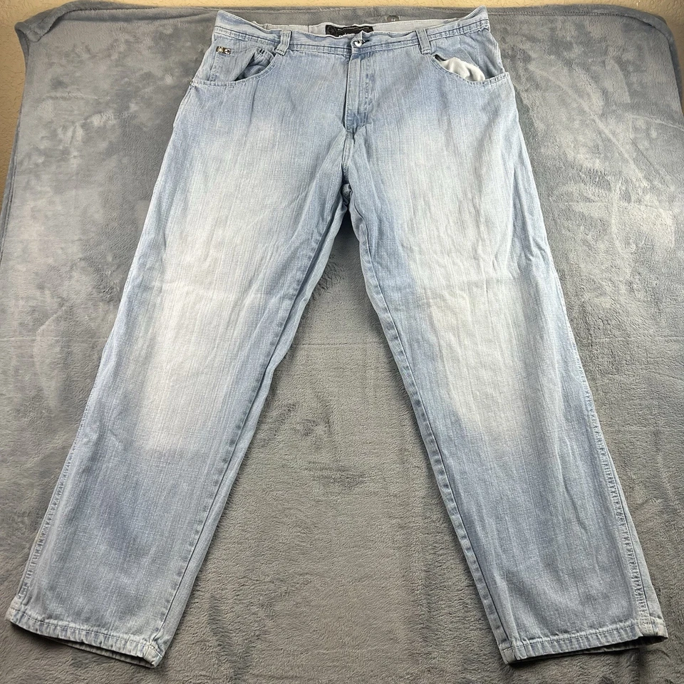 Southpole 4187 Denim Jeans Mens 44x32 Baggy Y2K Light Wash Distressed Hip Hop - Image 2 of 4