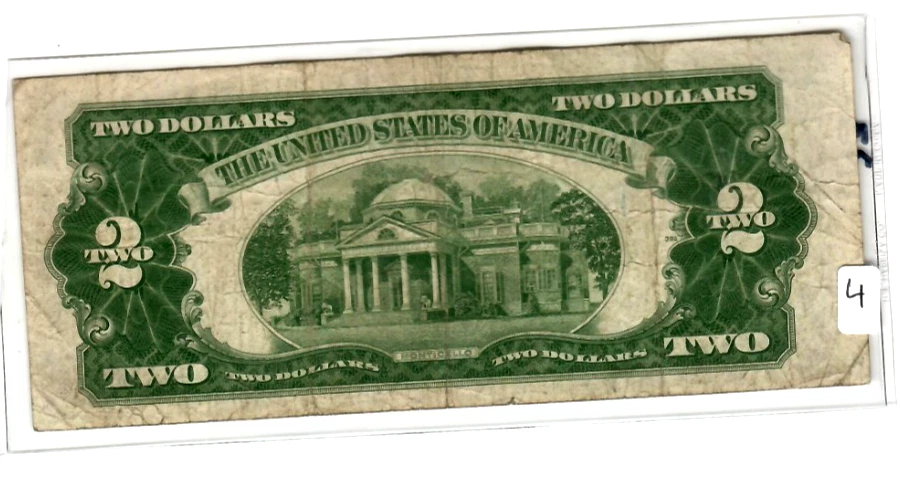 $2 "UPSHIFT/MISCUT ERROR" (RED SEAL) $2 1953     (MISCUT ALL 4 SIDES)  !!!!!!! - Image 3 of 3