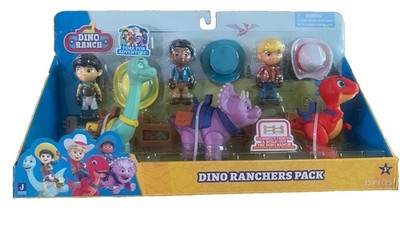 Dino Ranch - Dino Ranchers Pack - 3 Articulated Figures with Dinosaurs Rare NEW