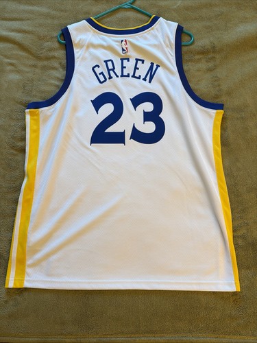 Men's Nike Dramond Green Goldern State Warriors White Jersey Size 52
