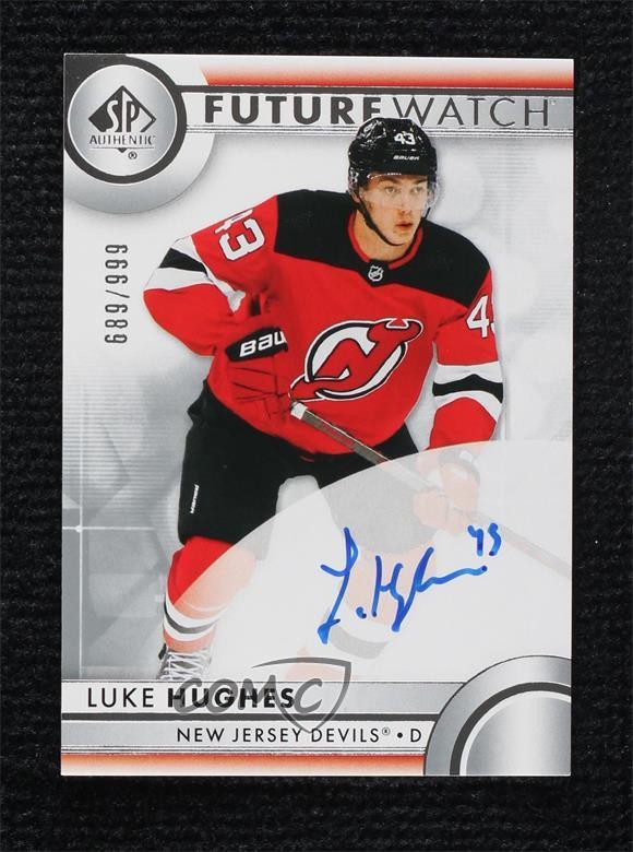 2023-24 SP Authentic Future Watch 689/999 Luke Hughes #101 Rookie Auto RC 4k5