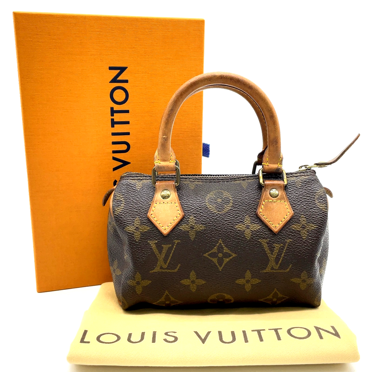 Auth Louis Vuitton Monogram Mini Speedy M41534 HandBag W/Box
