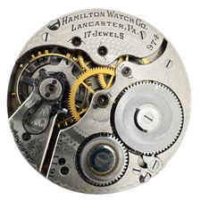 Antique 16s 1921 Hamilton 17j Mechanical Pocket Watch Movement 974 USA