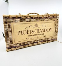 Rare Vintage Moet & Chandon Champagne Wicker Hamper Basket French Mid Century