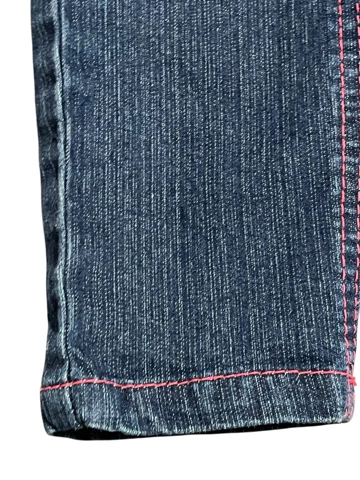 Calça jeans Macy's Princess By Hello Kitty feminina tamanho 5 azul bordada reta - Imagem 4 de 4