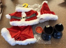 BAB Build a Bear Santa Claus Suit 4 Pc Set Outfit - Fits 10" to 24"- 2004