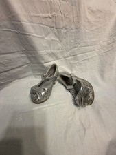 Girls' Silver Glitter Mary Jane Dress Shoes with Bow Low Heel