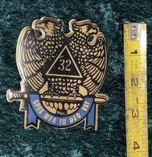 Decal Emblem Scottish Rite Metal (SCA-1506) Freemason Mason 32nd Degree