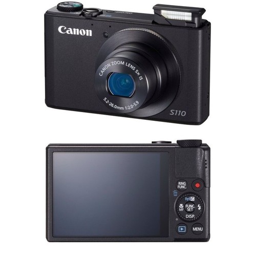 Canon PowerShot S110 Digital Camera 12.1MP 1080p HD Video Recording Black