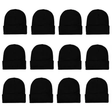 Gelante Unisex Beanie Hat Knit Cap Warm Solid Multi-Color Pack Winter Ski