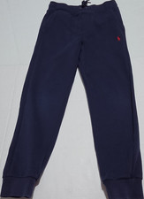 Polo Ralph Lauren Boys Navy Jogger Pants S 8 Drawstring Elastic Waist Logo