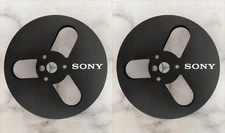 One Pair 7'' SONY Tape Reel Black Aluminum for Reel to Reel Empty Take up Reel