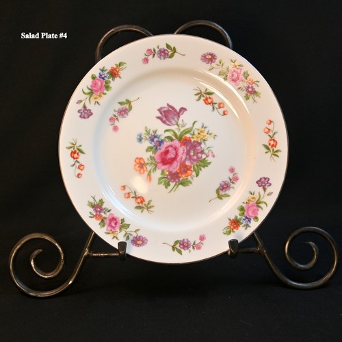 Aladdin Fine China 4 Salad Plates 7+" Dresdenia Floral 1946-1952 Occupied Japan - Picture 7 of 14