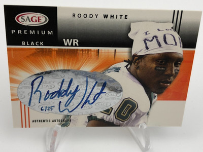 RODDY WHITE ROOKIE AUTO 2005 Sage Premium BLACK RARE/25 Card UAB Blazers FALCONS