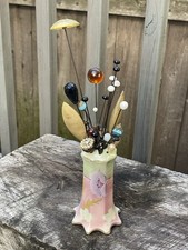 Huge Vintage Lot of Antique Hat Pins / Along with Antique Hat Pin Holder