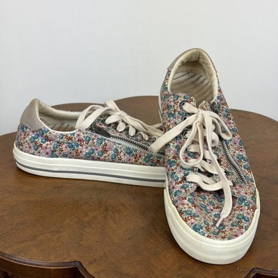 Taos Multicolor Floral Pattern Lace Up or Zip Closure Sneaker Womens Size 10.5