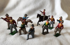 CHERILEA Hand Painted Lead Cowboys set, 10 vintage original metal figures