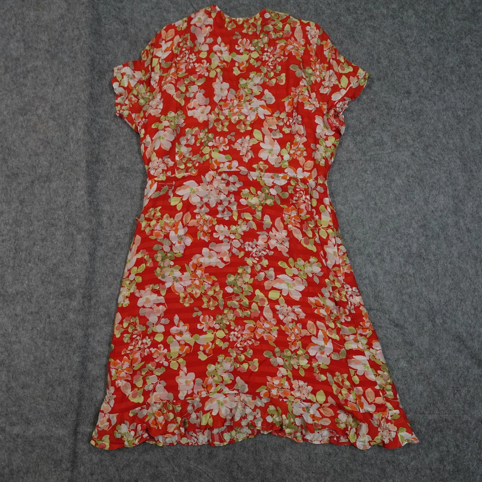 VETEMENTS Abito donna J. Jill grande avvolgente floreale scollo a V mini rosso femminile manica corta