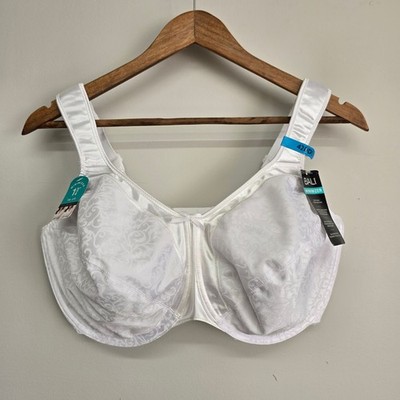 Bali Minimizer Bra 42DDD White Jacquard Underwire Comfort Wedding Classic