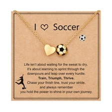 Soccer Necklace Gifts for Girls | Sports Jewelry for Ages 8-14 Team Accessories