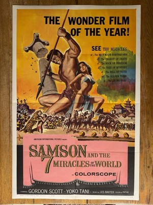 Samson and the seven miracles of the world 1962 27x41'' US One Sheet Movie Poster