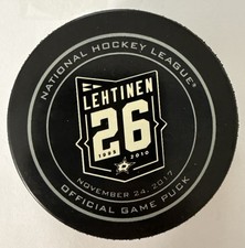 Dallas Stars Jere Lehtinen Jersey Retirement Game Puck