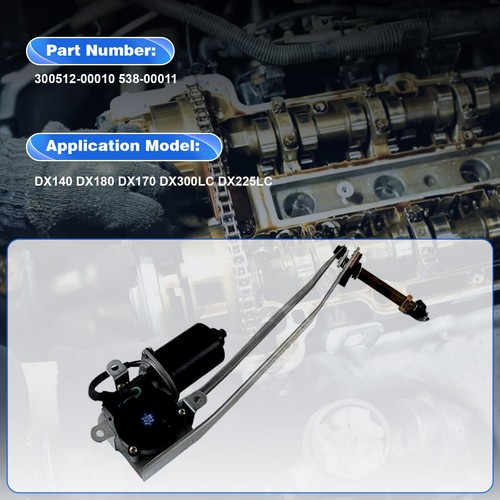 Motor limpiaparabrisas 300512-00010 30051200010 538-00011 para Doosan DX140 DX180 DX170 24V - Imagen 2 de 9