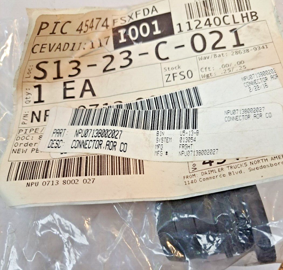 FREIGHTLINER NPU 0713 8002 027 AIR SUCTION, QUICK CONNECT FITTING eBay