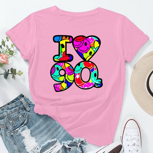 I Love The 90s Vestido Elegante Disfraz Neón Festival Nuevas Mujeres Camisetas #EDM#2 - Imagen 6 de 11
