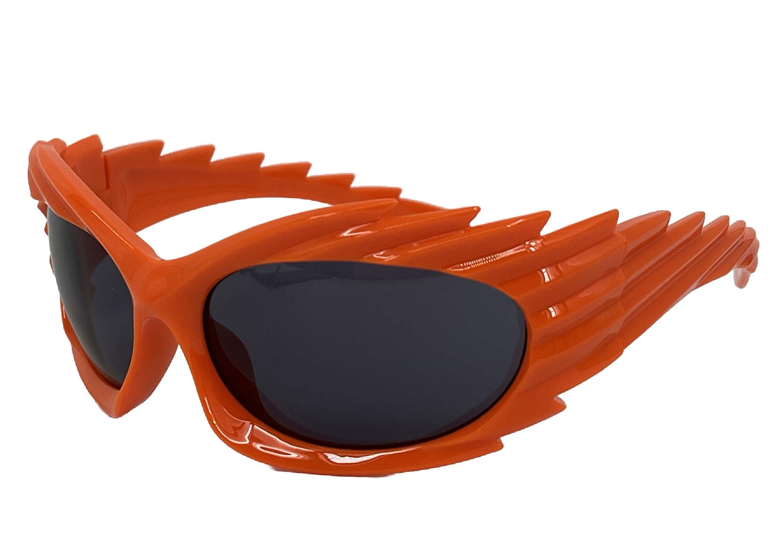 Cat Eye Sunglasses Flat Lens Vintage Retro Orange Plastic Frames w/ Black Lenses