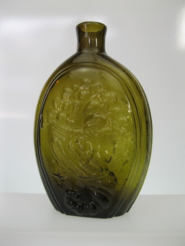 GII-72/73 Eagle / Cornucopia Pint Historical Flask with Open Pontil