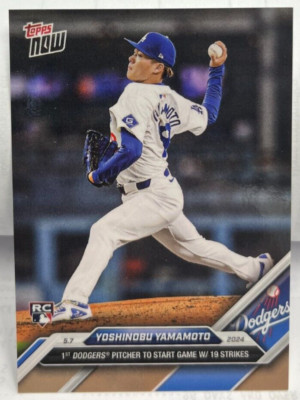 Yoshinobu Yamamoto 5/7/2024 Topps Now MLB 19 Strikes RC #167 LA