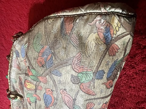 VTG ANT FRENCH PURSE FABULOUS SILK FABRIC W/STUNNING GILT JEWELED FRAME I.MAGNIN - Picture 14 of 19