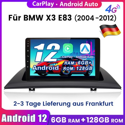6+128G Android Auto CarPlay Autoradio 8Core GPS Nav DSP für BMW X3 E83 2004-2012