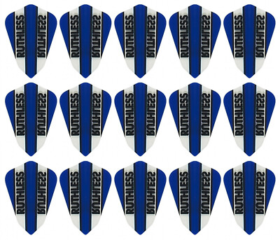 5 New Sets Ruthless Fantail 100 Micron Dart Flights - Ships w/ Tracking - Blue