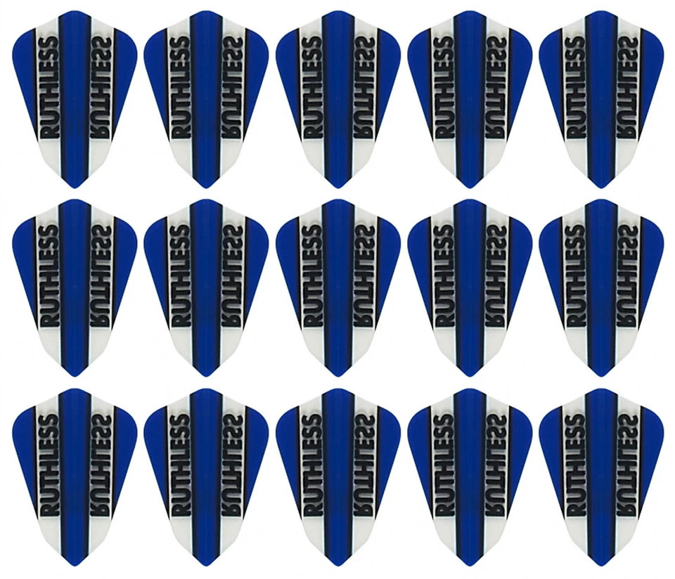 5 New Sets Ruthless Fantail 100 Micron Dart Flights - Ships w/ Tracking - Blue