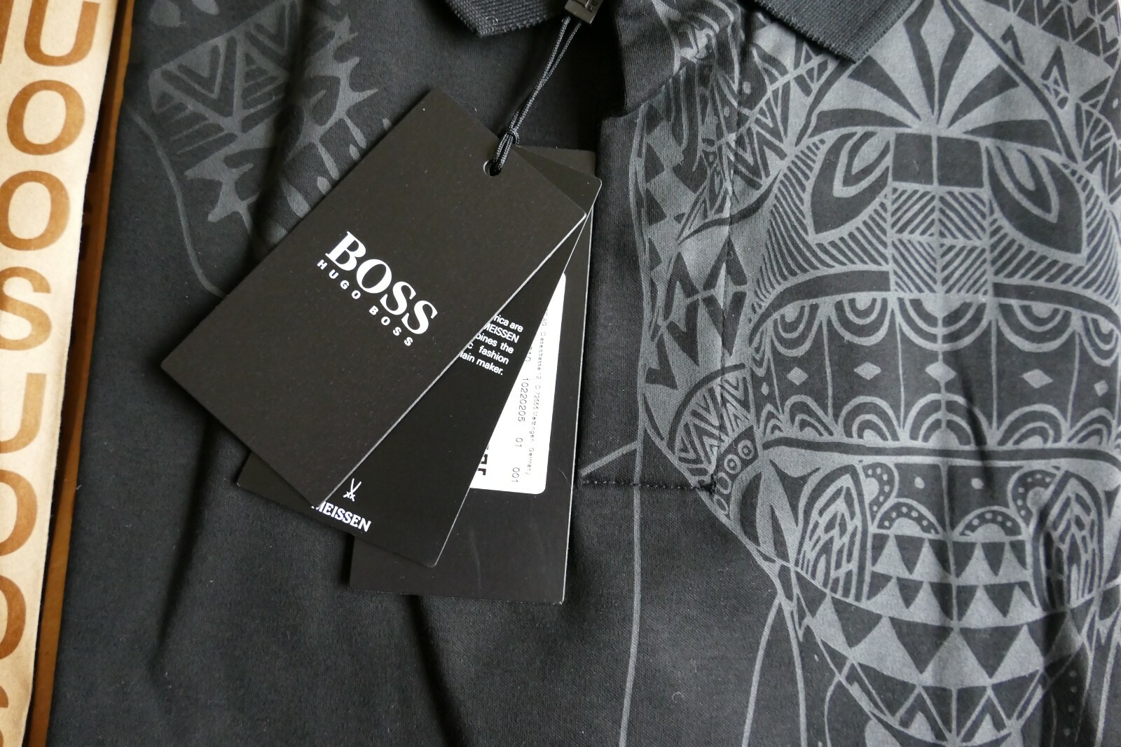 New Hugo BOSS mens Meissen capsule Elephant black suit polo t-shirt top L XL XXL image 9