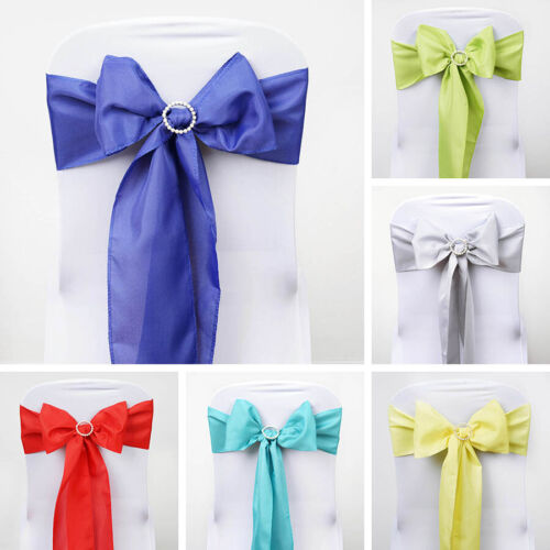 300 WHOLESALE Lot Polyester CHAIR SASHES Ties Bows Wedding Party Decorations - Picture 1 of 179