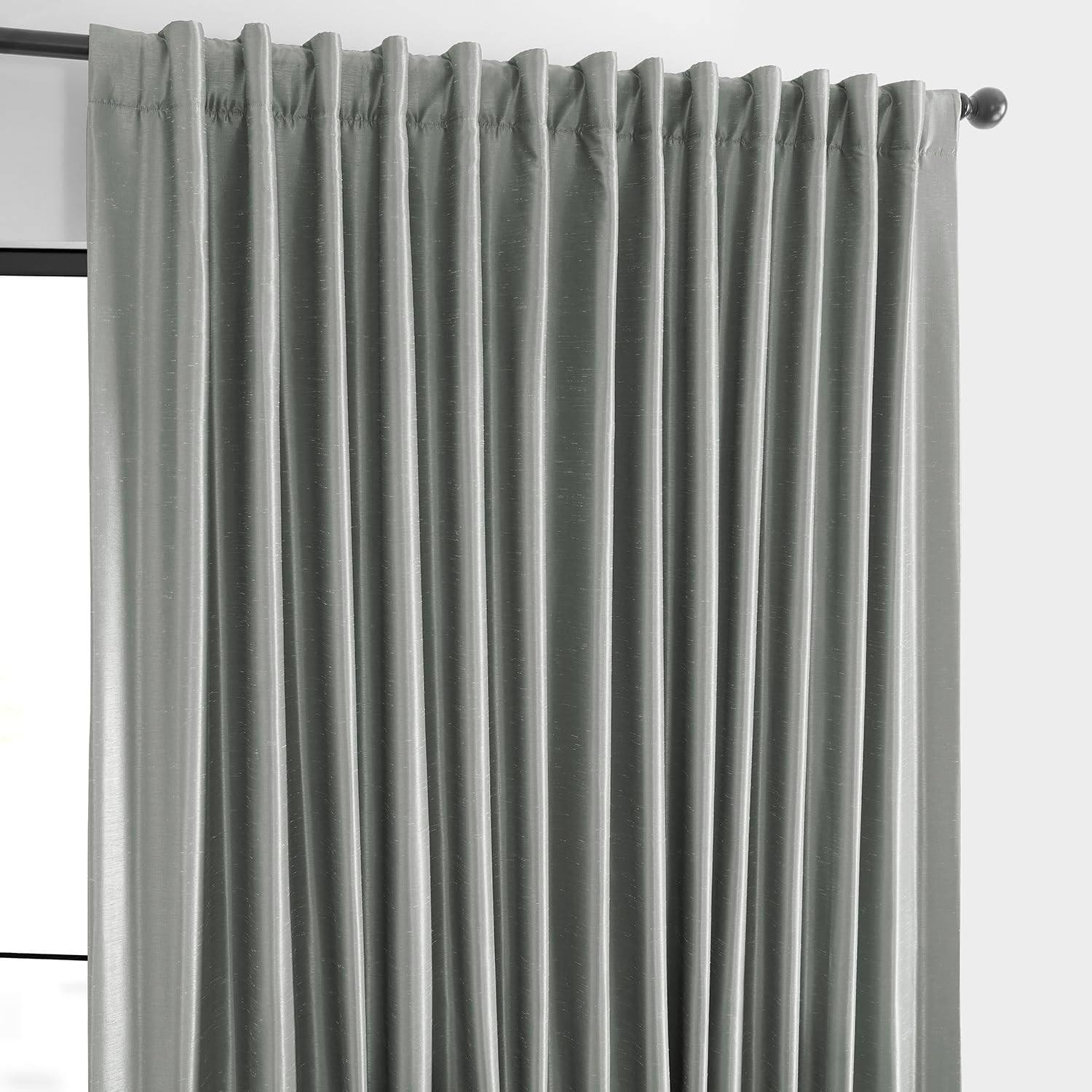 Extra Wide Faux Silk Blackout Curtains 108 Inches Long for Bedroom & Living Room