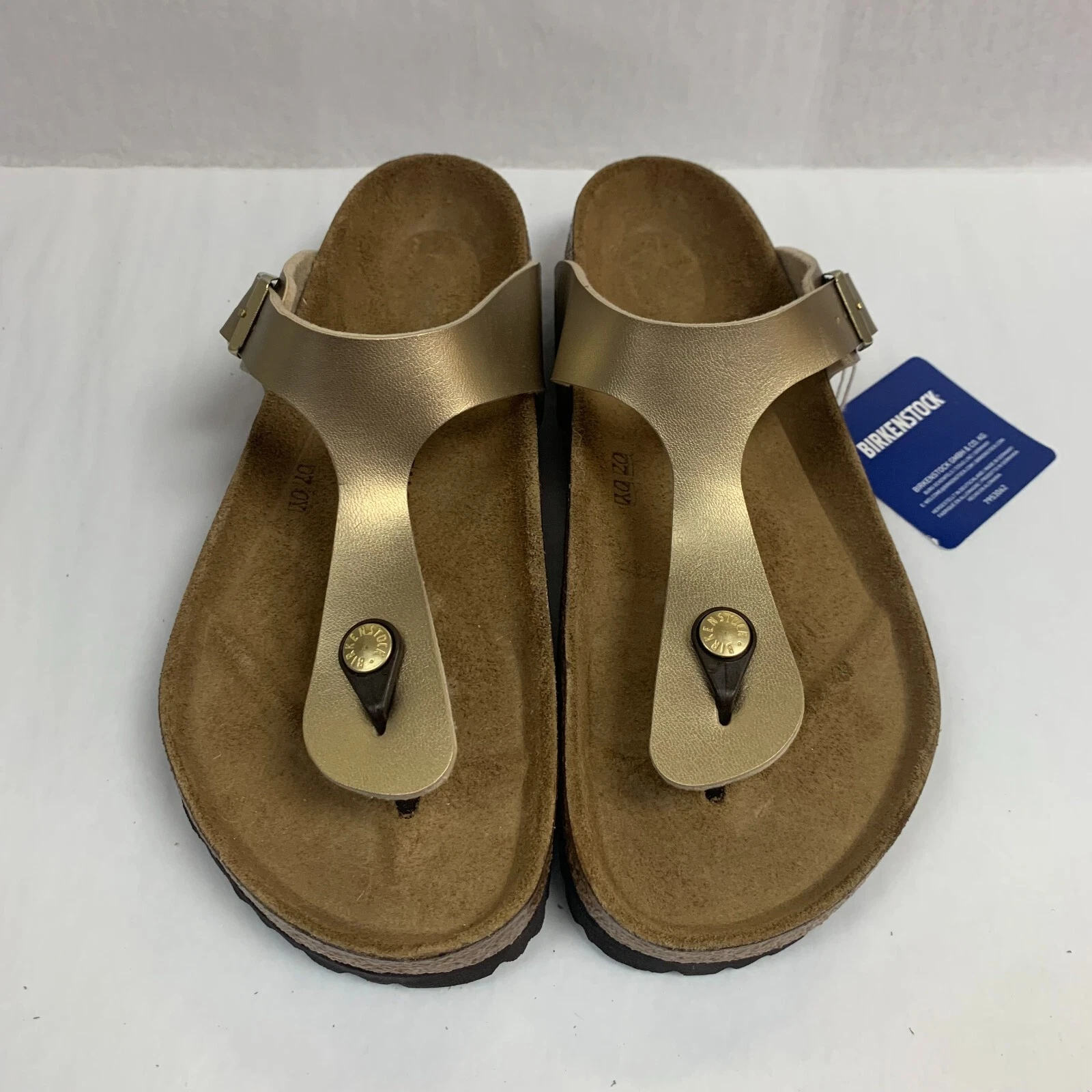 Birkenstock New w/ Box Gizeh Gold Birko Flor Regular Width - Select Size