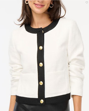 NWT J.Crew 218 Woman's Tweed Lady Jacket, Ivory, Size 4