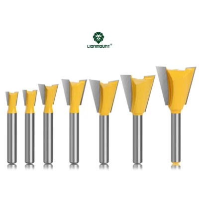 LIONMOUNT 1/4"(6.35mm) 6mm Shank Dovetail Router Bit Set Grooving Woodworking Cutter