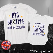 Scotland Brother Sister Big Little Siblings Football Euros T-shirts Bodysuit 
