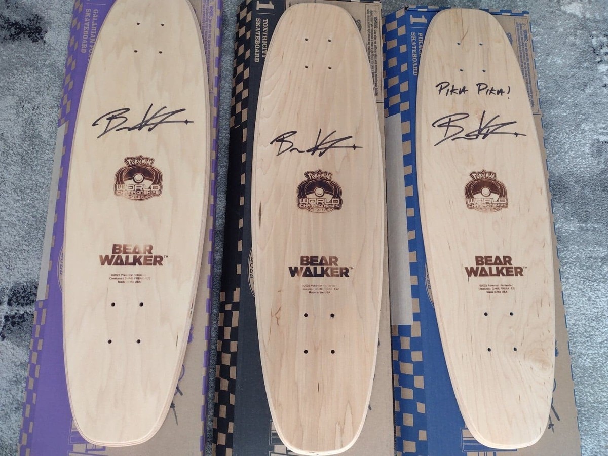 Bear Walker London Pokemon 2022 Complete Signed skateboard